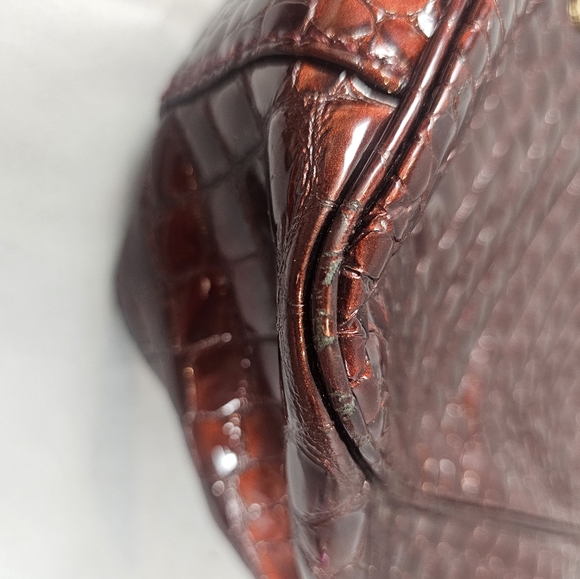 Michael Kors burgundy embossed patent leather shoulder bag - Picture 11 of 13